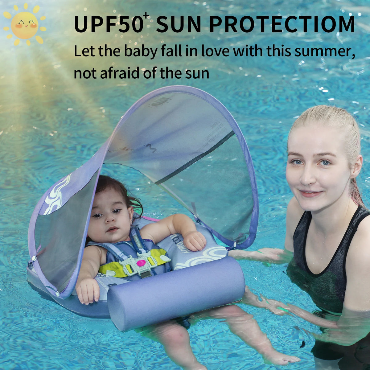 Mambobaby Infant Baby Float with Removable Canopy and Sunshade