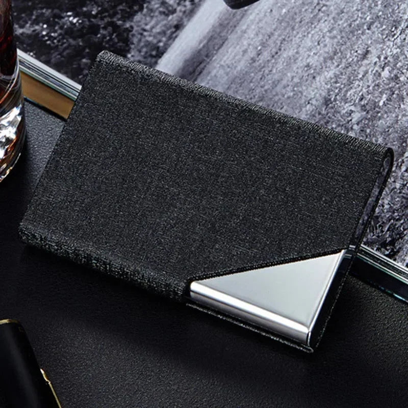 Metal Card Holder With Magnetic Cover Stainless Steel Wallet Case