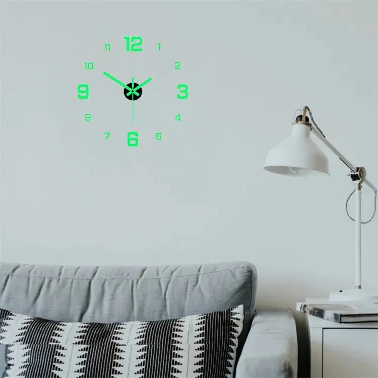 EW Creative Luminous Digital Clock European Style DIY Silent Wall Clock