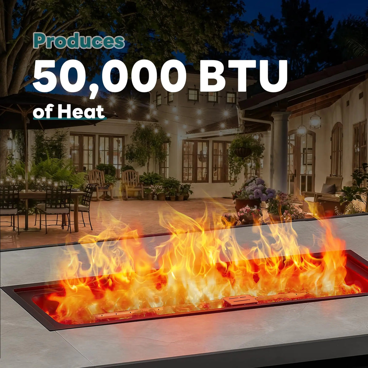 JHK Outdoor Propane Fire Pit Table For Patio Backyard Garden