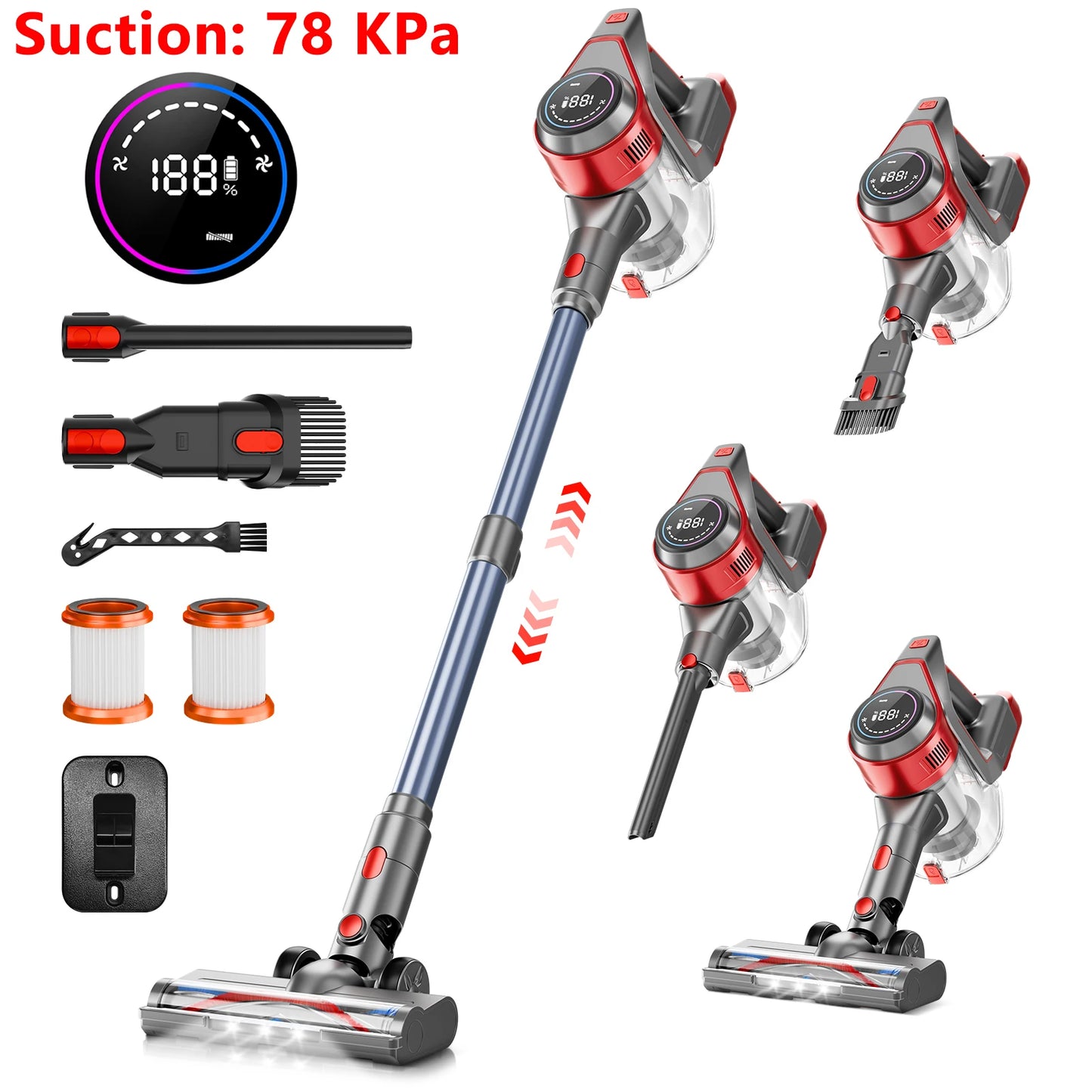 Honki Cordless Wet Dry Handheld Vacuum Cleaner With Powerful Suction