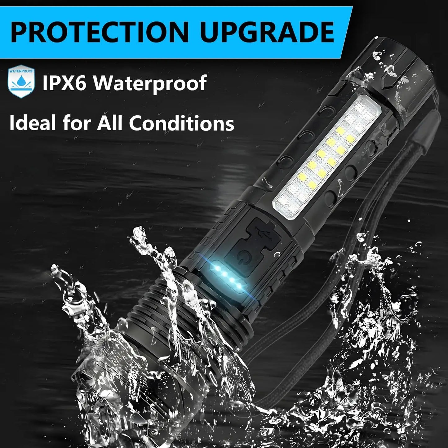Two Pack Rechargeable Flashlight With Zoomable LED