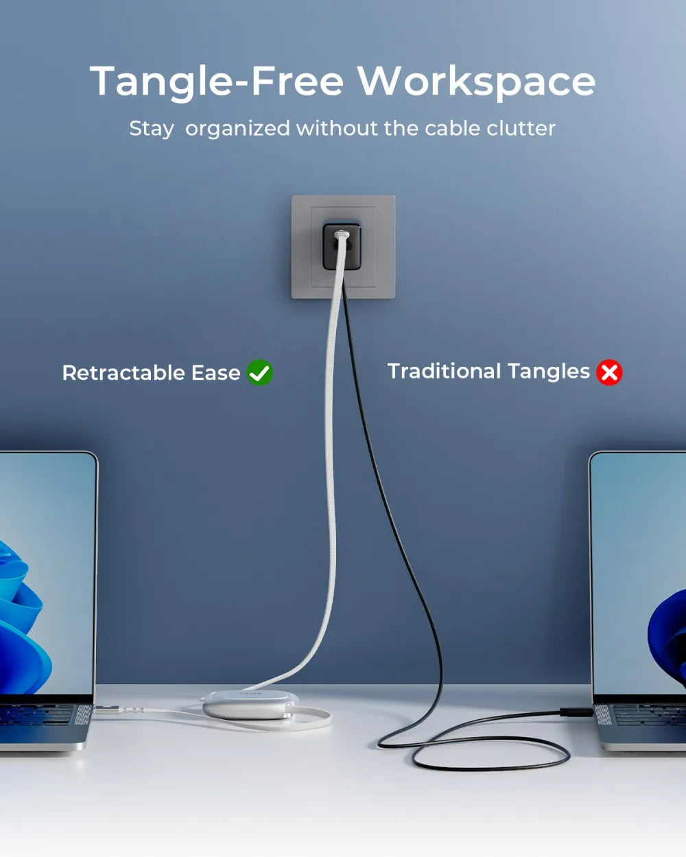 TALIX 240W Retractable USB C Cable PD Fast Charge Pro