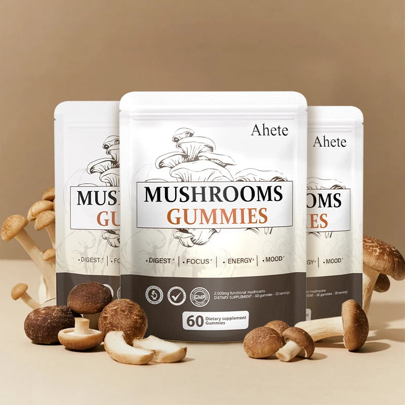 Ahete Mushroom Gummies Seven Mushroom Blend For Digestive Support