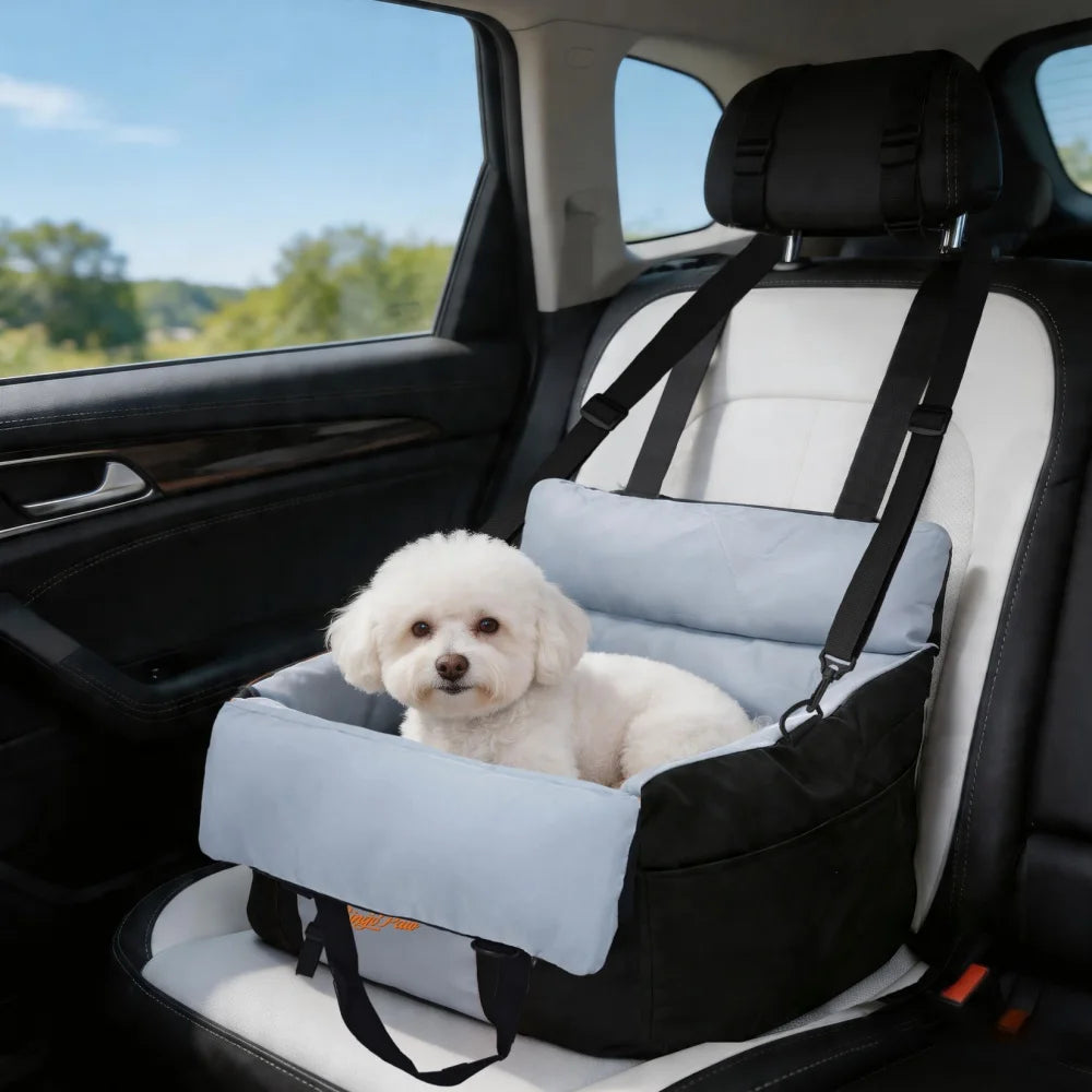 Borwart Portable Dog Car Seat Travel Bed With Safety Belt