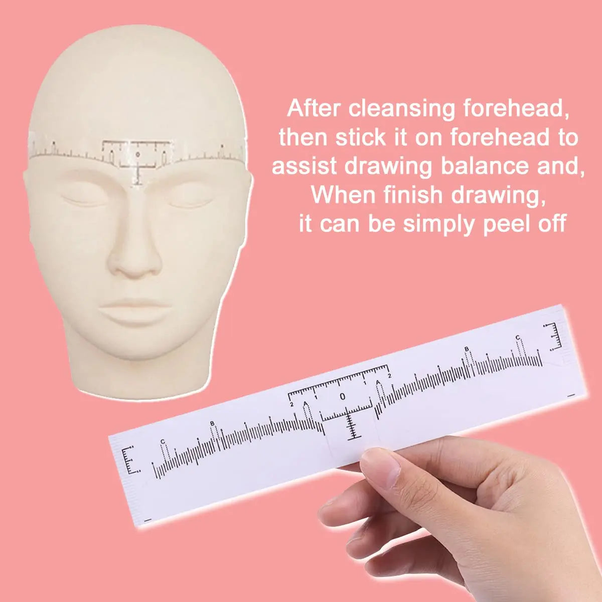 Disposable Eyebrow Ruler Sticker For Symmetrical Brows 100 Pack