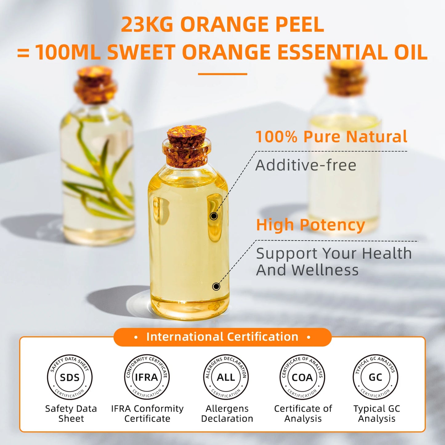 HIQILI Tangerine Essential Oil Pure Citrus For Diffuser