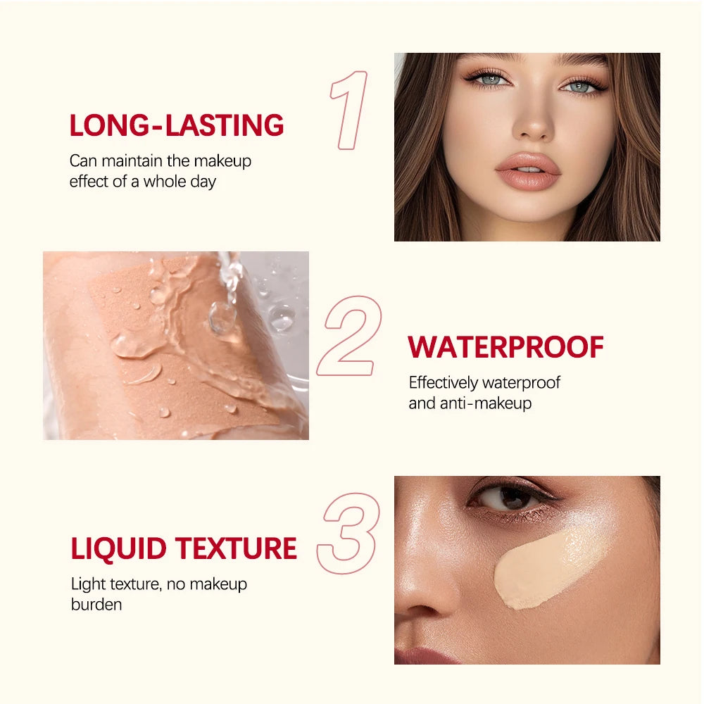 Ibcccndc Matte Liquid Foundation Base Waterproof Lightweight Face Makeup