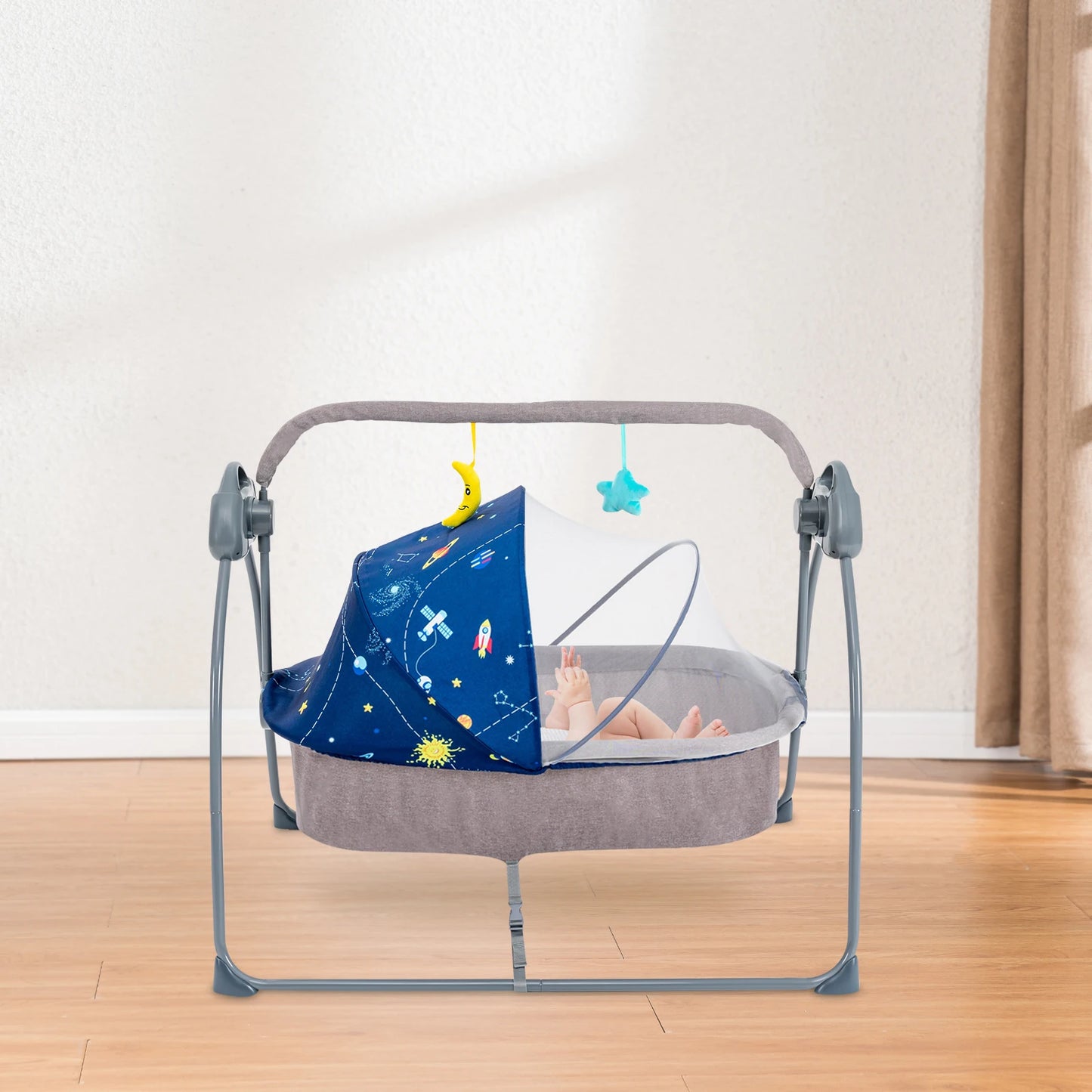 Bymaocar Baby Cradle Swing With Remote Control 5 Speeds