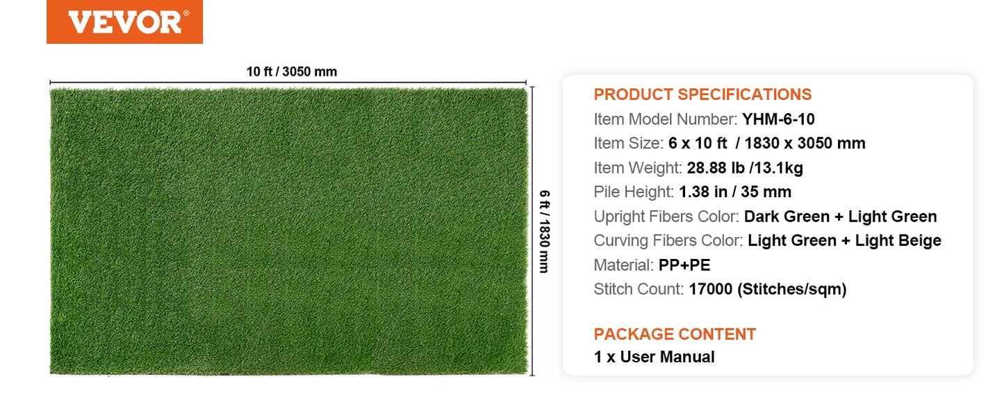 Durable Artificial Grass Rug With Effective Draining Design