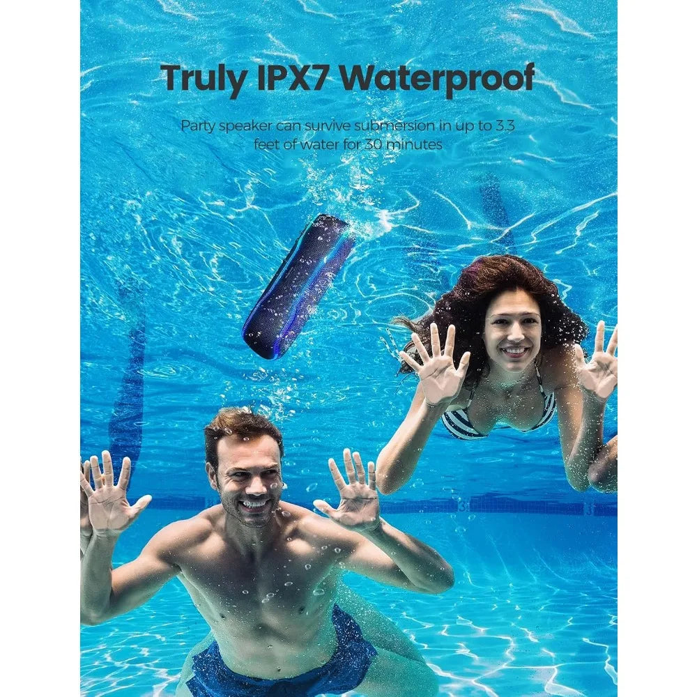 Bluetooth Waterproof Speaker With 25W Bass And 24H Playtime Outdoors