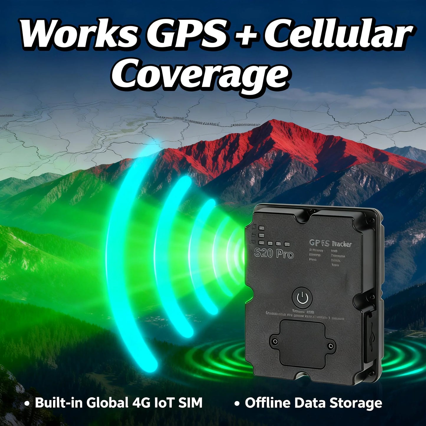 Wanwaytech GPS Tracker S20 For Hiking Backpacking 4G Waterproof SOS