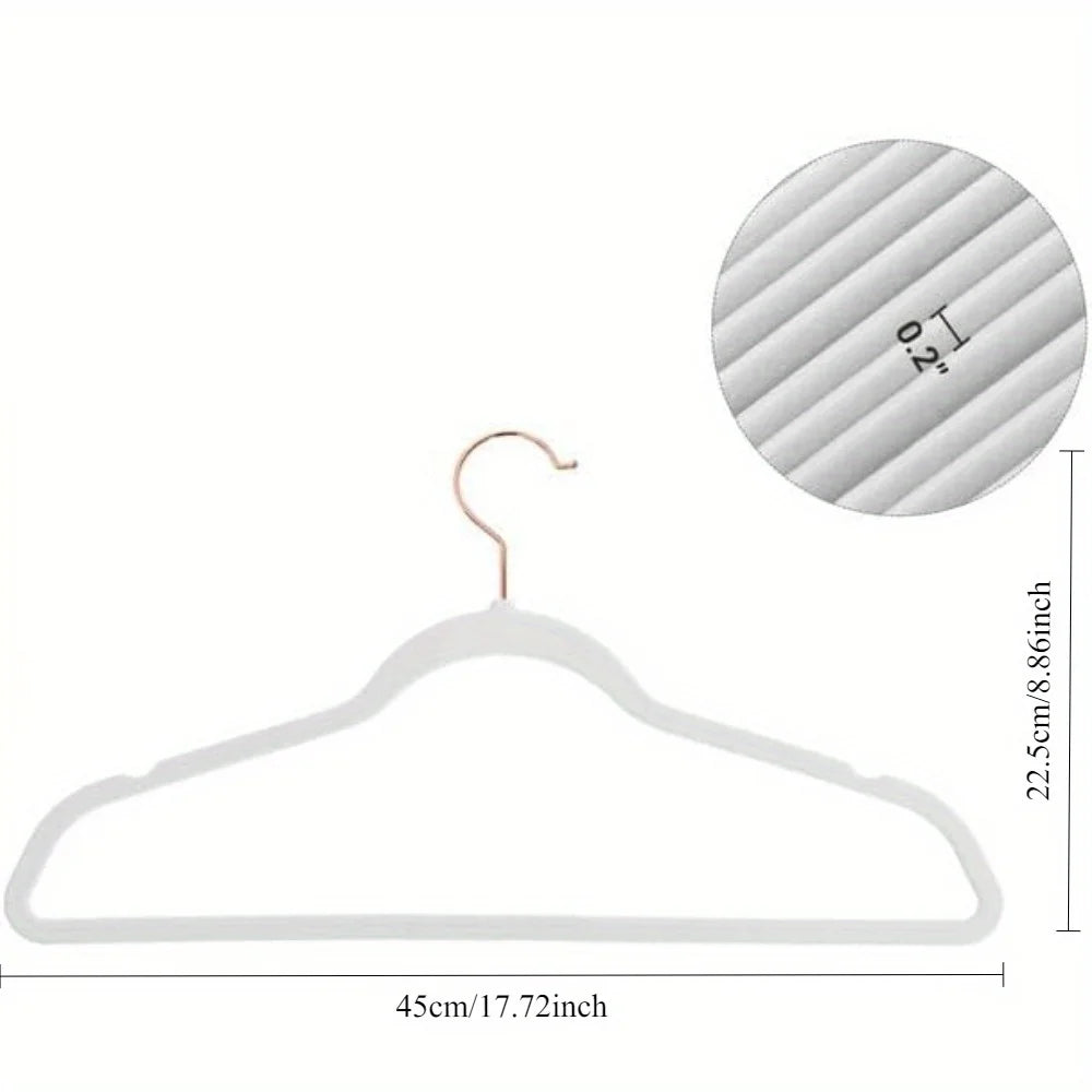 DIAMRI 50pc Rotating Velvet Non-Slip Hangers With 360 Degree Hook