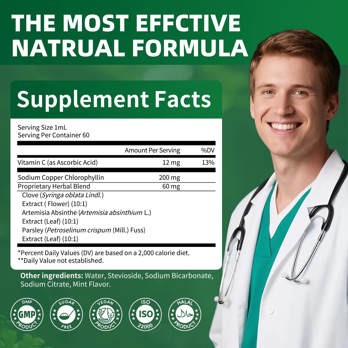 MINCH Chlorophyll Liquid Drops 4X Concentrated Immune Support