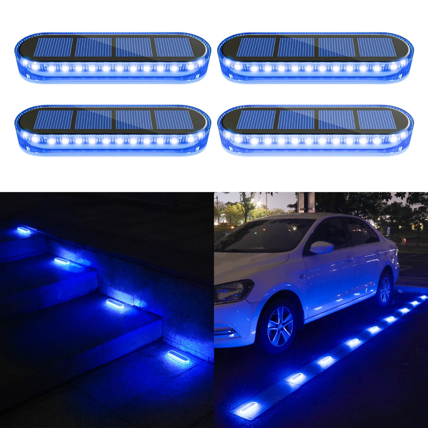 4 Pack Solar LEDs Deck Lights IP68 Automatic On Off