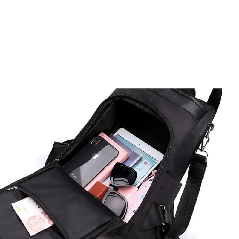 Anti-Theft Backpack for Women Nylon Canvas Trendy Fashion Bag