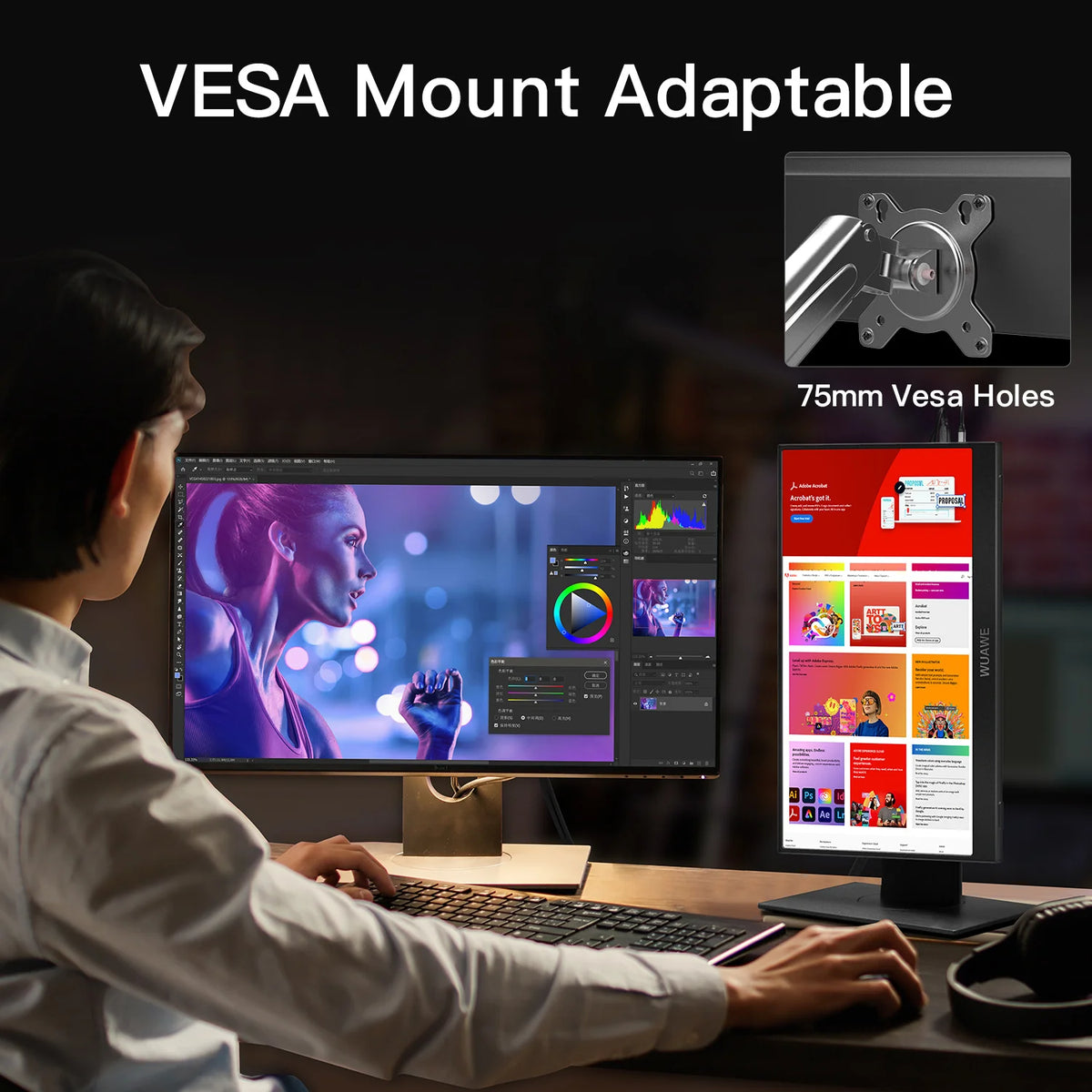 WUAWE Portable Laptop Monitor With USB C HDMI HDR Display