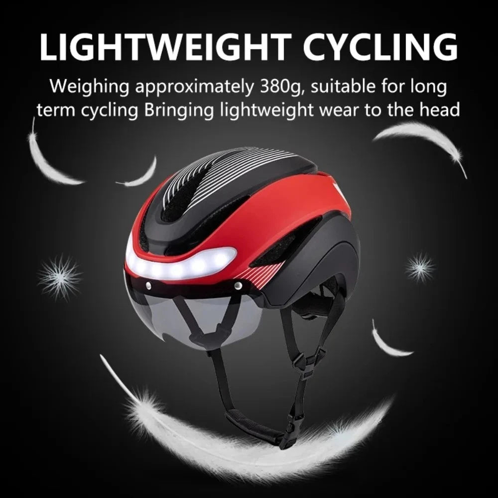 LUMDEER Road Bicycle Helmet With Turn Signals Magnetic Goggles
