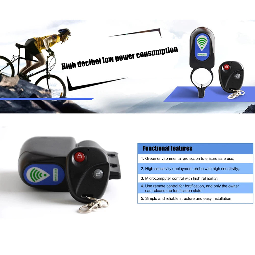 APWIKOGER Wireless Bicycle Anti Theft Alarm Lock With Remote