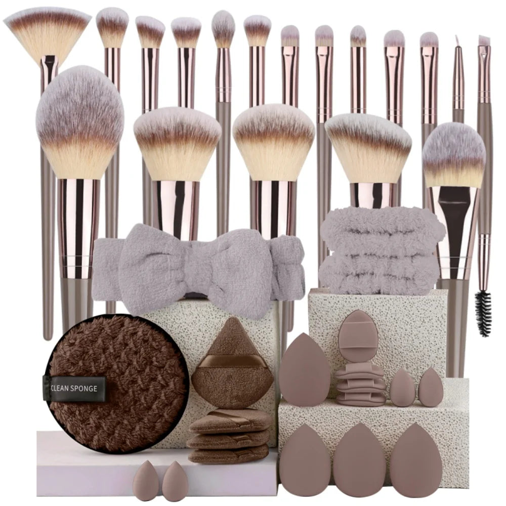 Premium Makeup Brushes Set 3-20 Pcs Synthetic Kabuki Tools