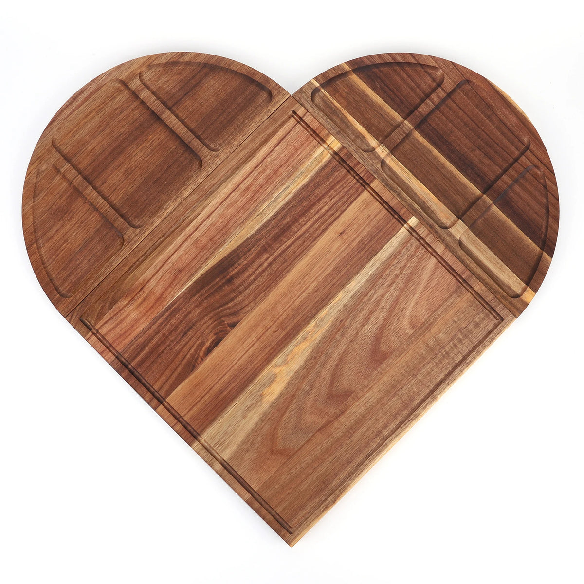 Aliilee Acacia Wood Charcuterie Serving Tray With Grooves
