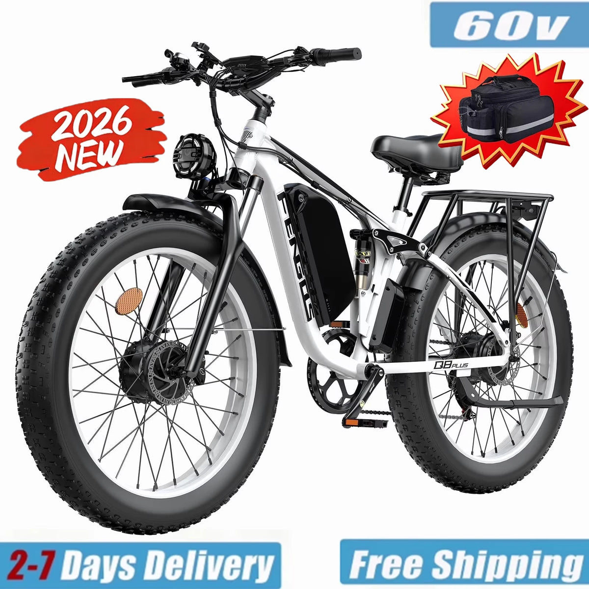 FENGQS Q8Plus Dual Motor Electric Bike Full Suspension UL Certification