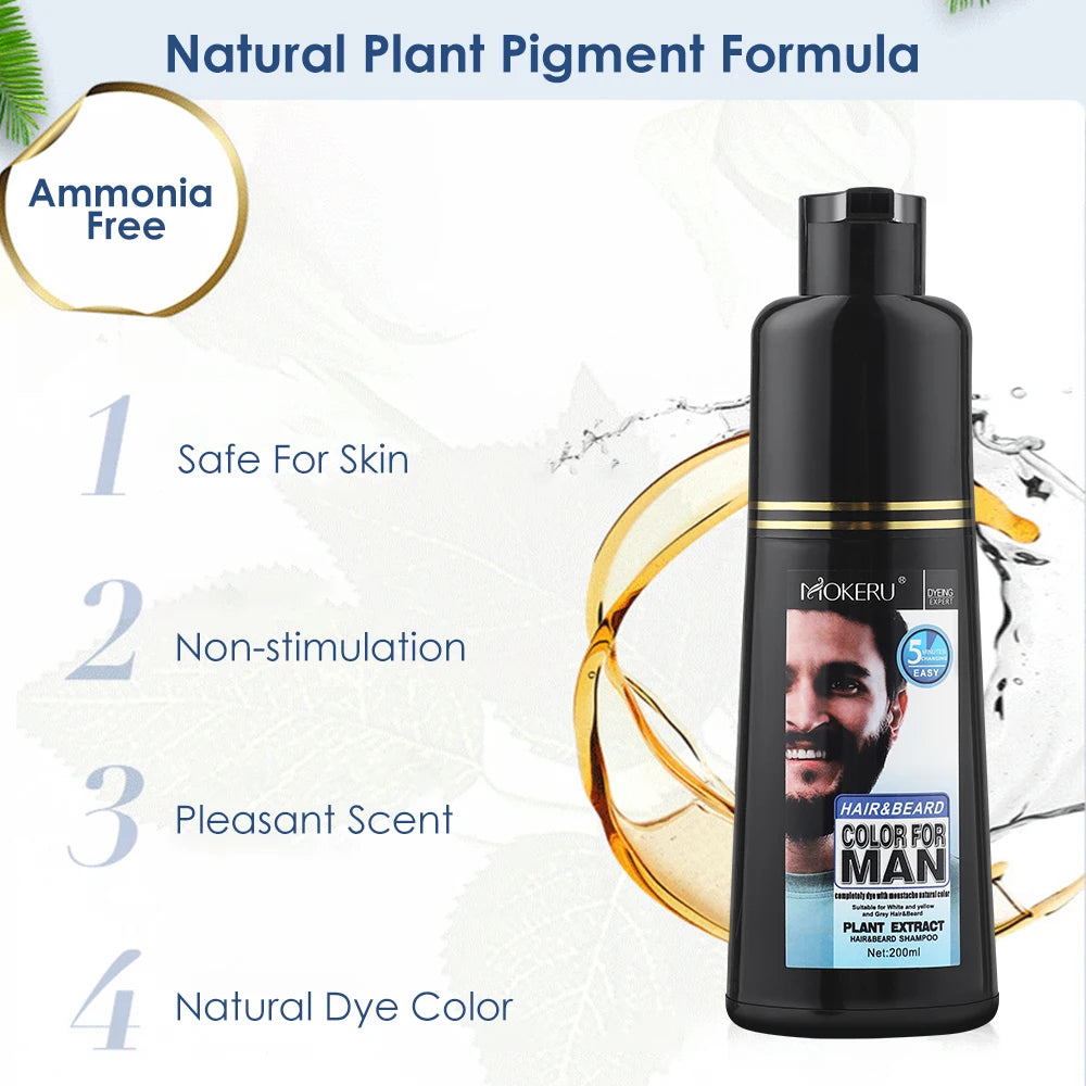 Ms.Dear Beard Dye Shampoo For Men Nourishing Repair And Coverage