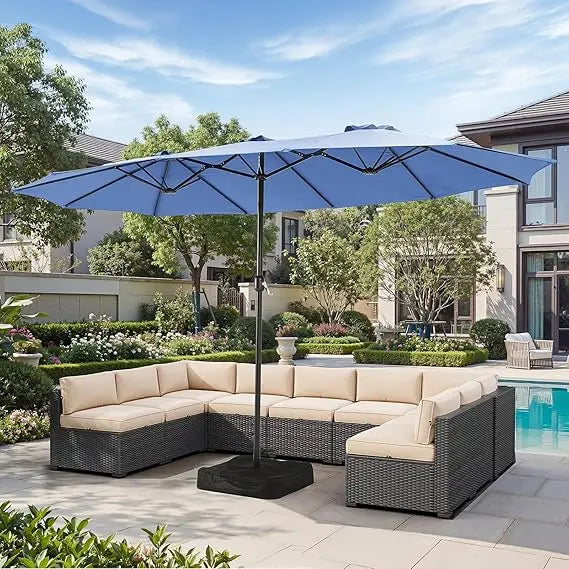 Patio Umbrella With Base Included Crank Handle For Outdoor Use