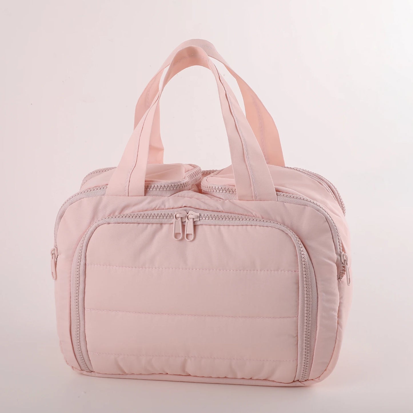 Multi Compartment Polyester Cosmetic Bag For Travel And Home Use