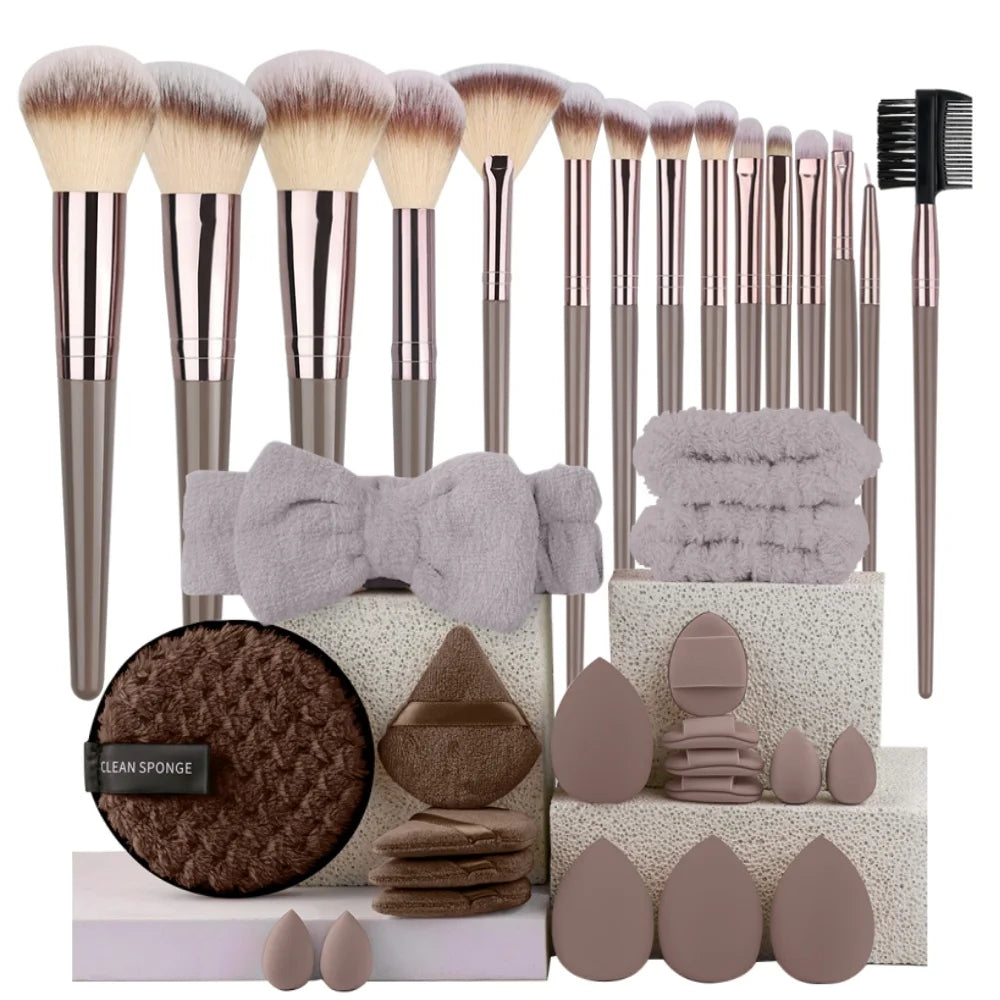 Premium Makeup Brushes Set 3-20 Pcs Synthetic Kabuki Tools