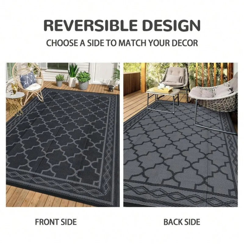 Geometric Outdoor Rug Waterproof Patio Mat For Balcony RV Beach