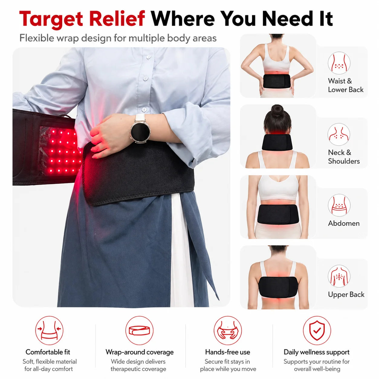 Infrared Light Therapy Belt 660nm 850nm for Body Comfort