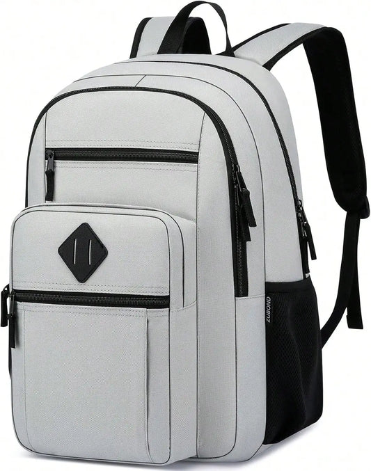 Unisex Cotton Backpack With Laptop Compartment And Bottle Holder