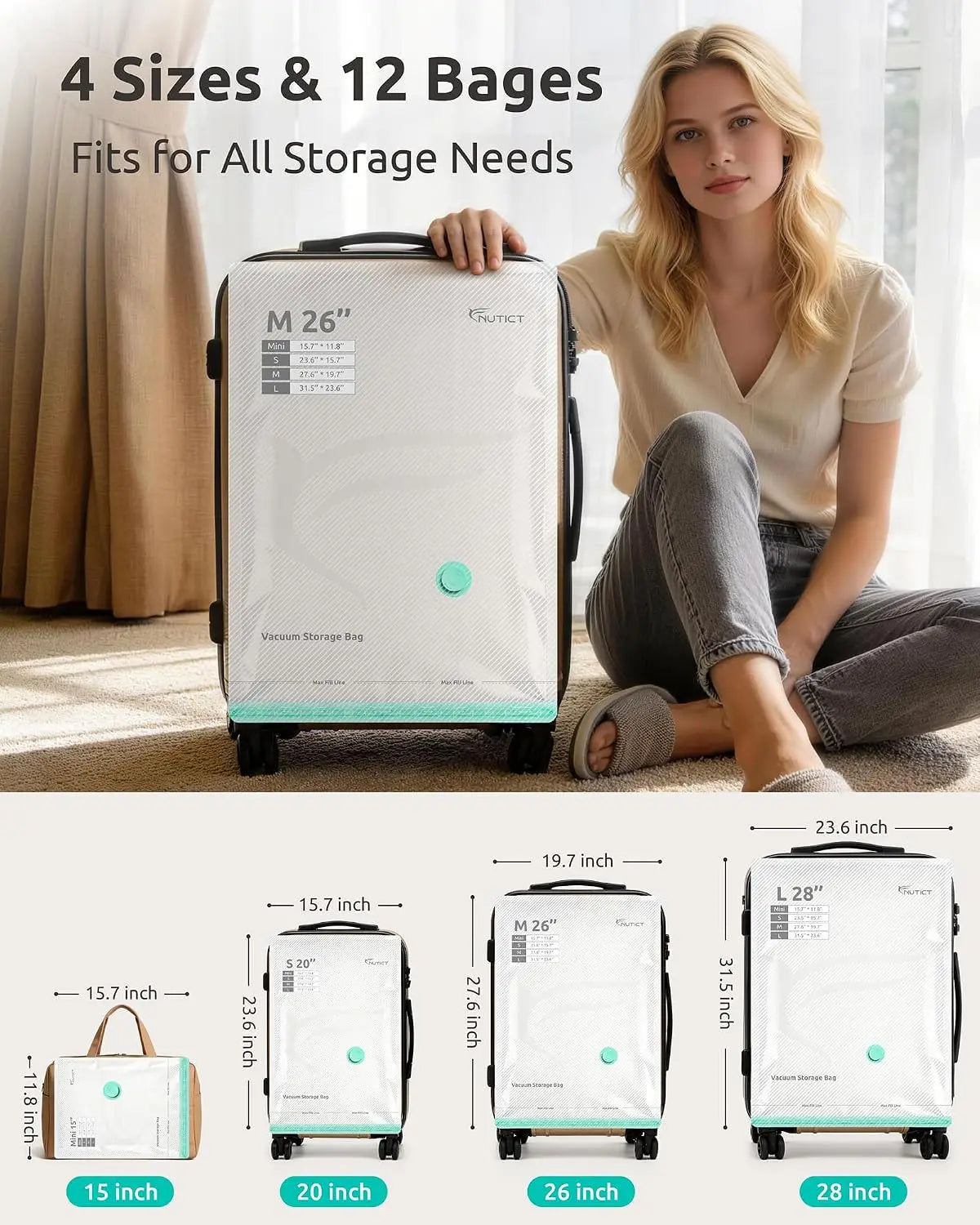 Vacuum Storage Bags With Rechargeable Pump For Travel And Long Term
