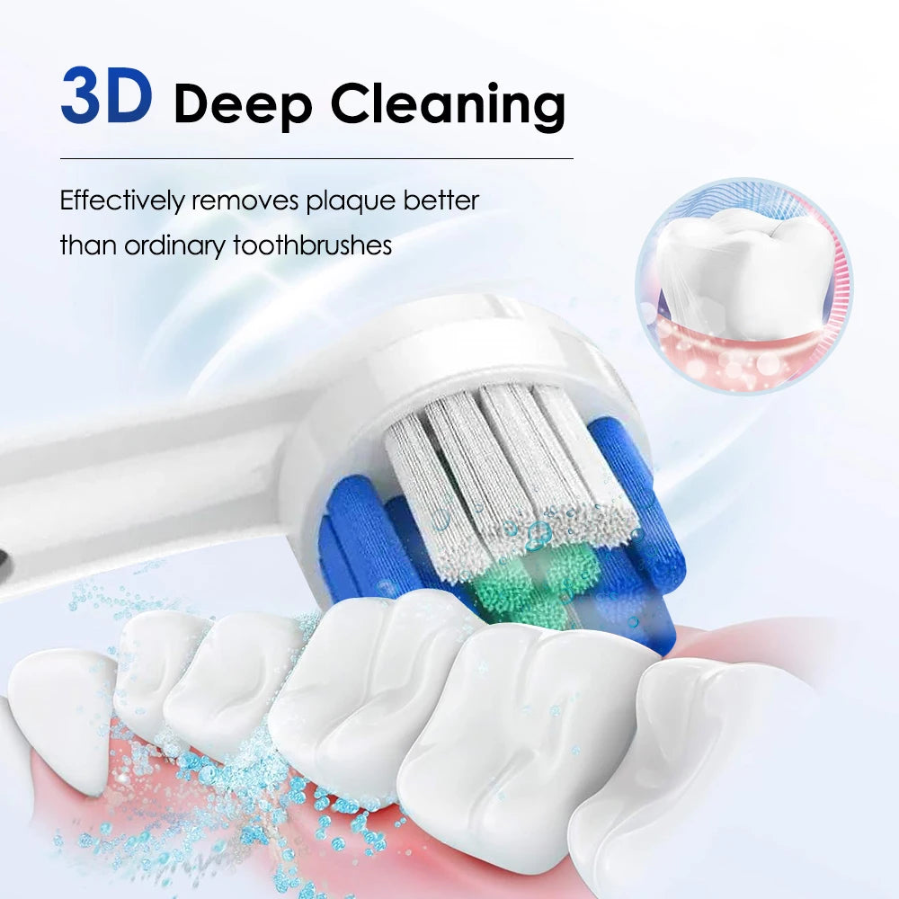 Rotary Electric Toothbrush Rechargeable for Adults, 5 Modes, 4 Heads