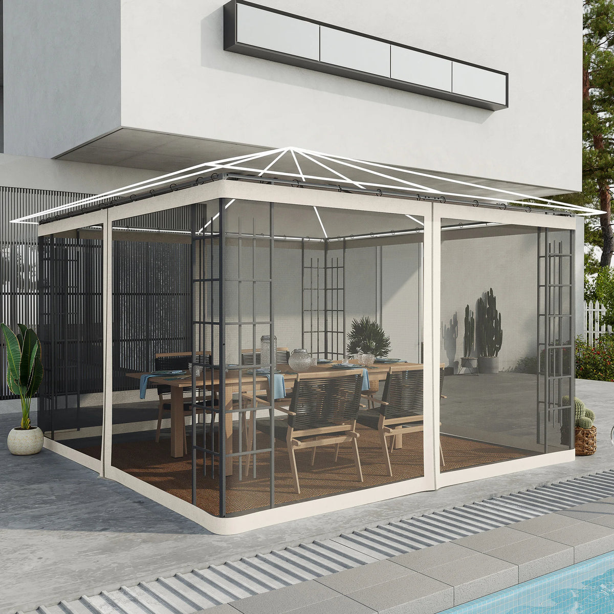 Outsunny Replacement Mesh Netting Screen Walls For Gazebo