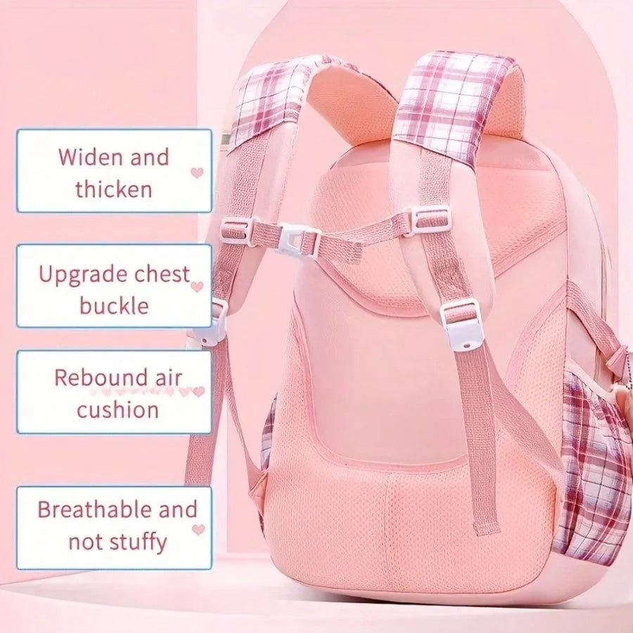 Lightweight Student Backpack With Reflective Strips And Multiple Pockets