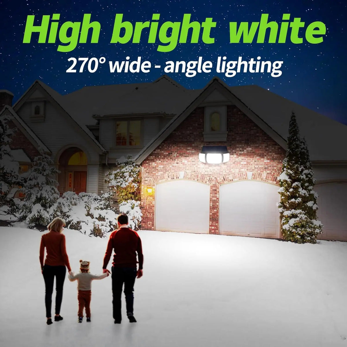 Intelamp Outdoor Solar LED Flood Light With Dual Motion Sensors