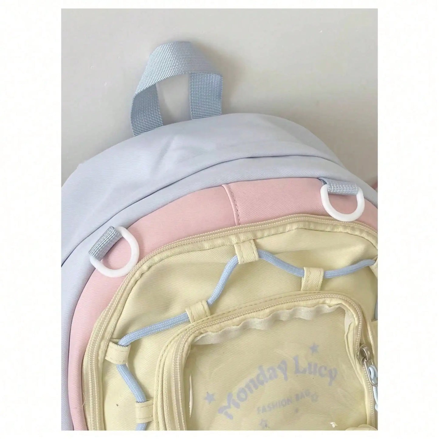 Star Plush Charm Backpack Featuring Lace Ruffle Bow Detail