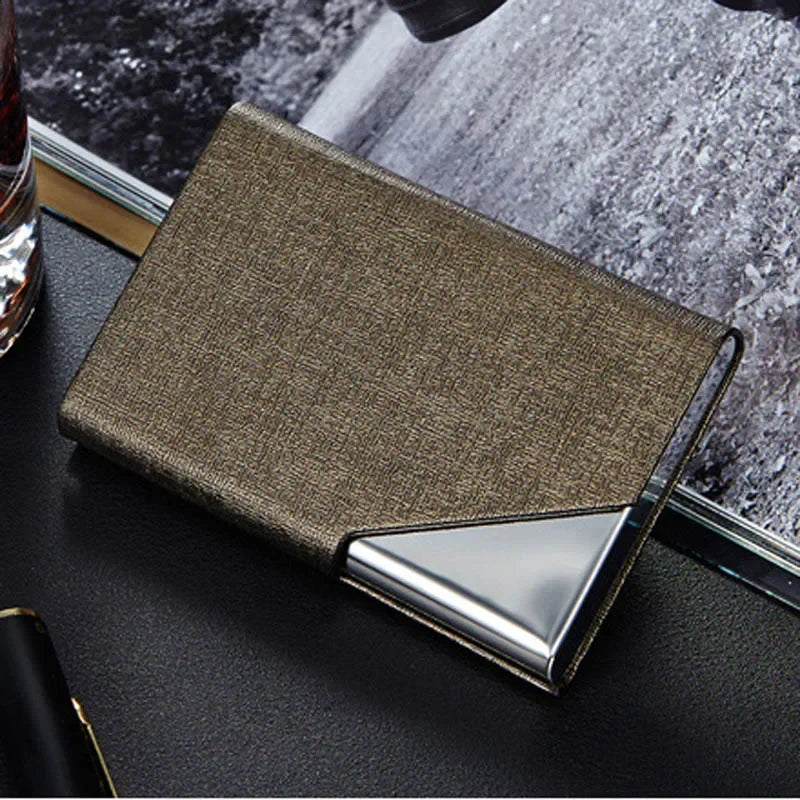 Metal Card Holder With Magnetic Cover Stainless Steel Wallet Case