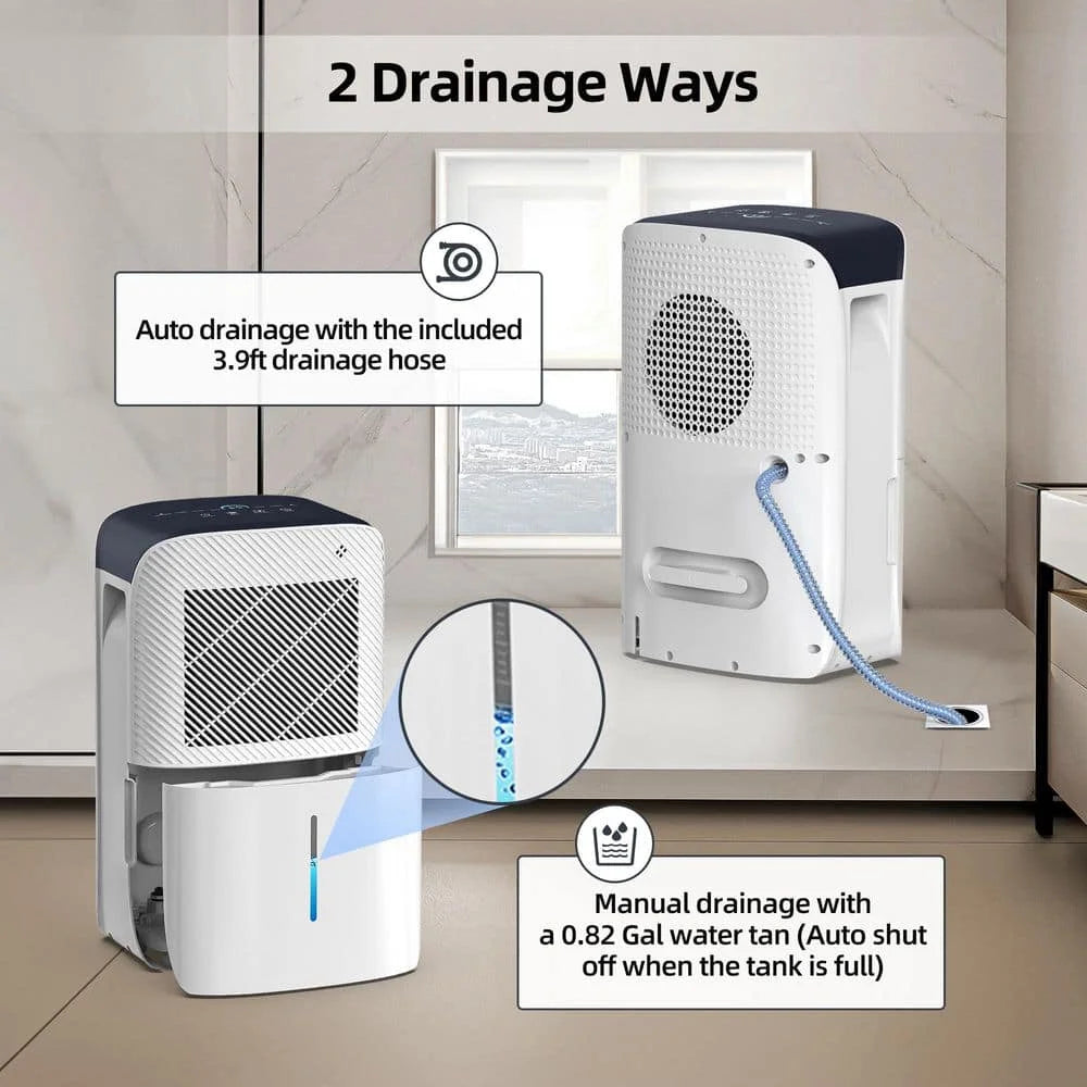 AIRPLUS Portable Dehumidifier With Auto Defrost And Continuous Run