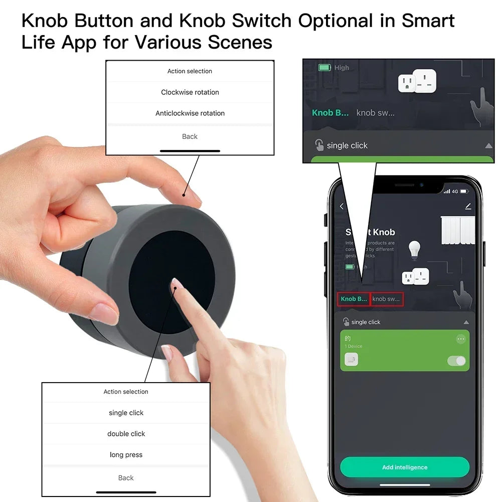 MOES ZigBee Smart Knob Switch Battery Powered Scene Button