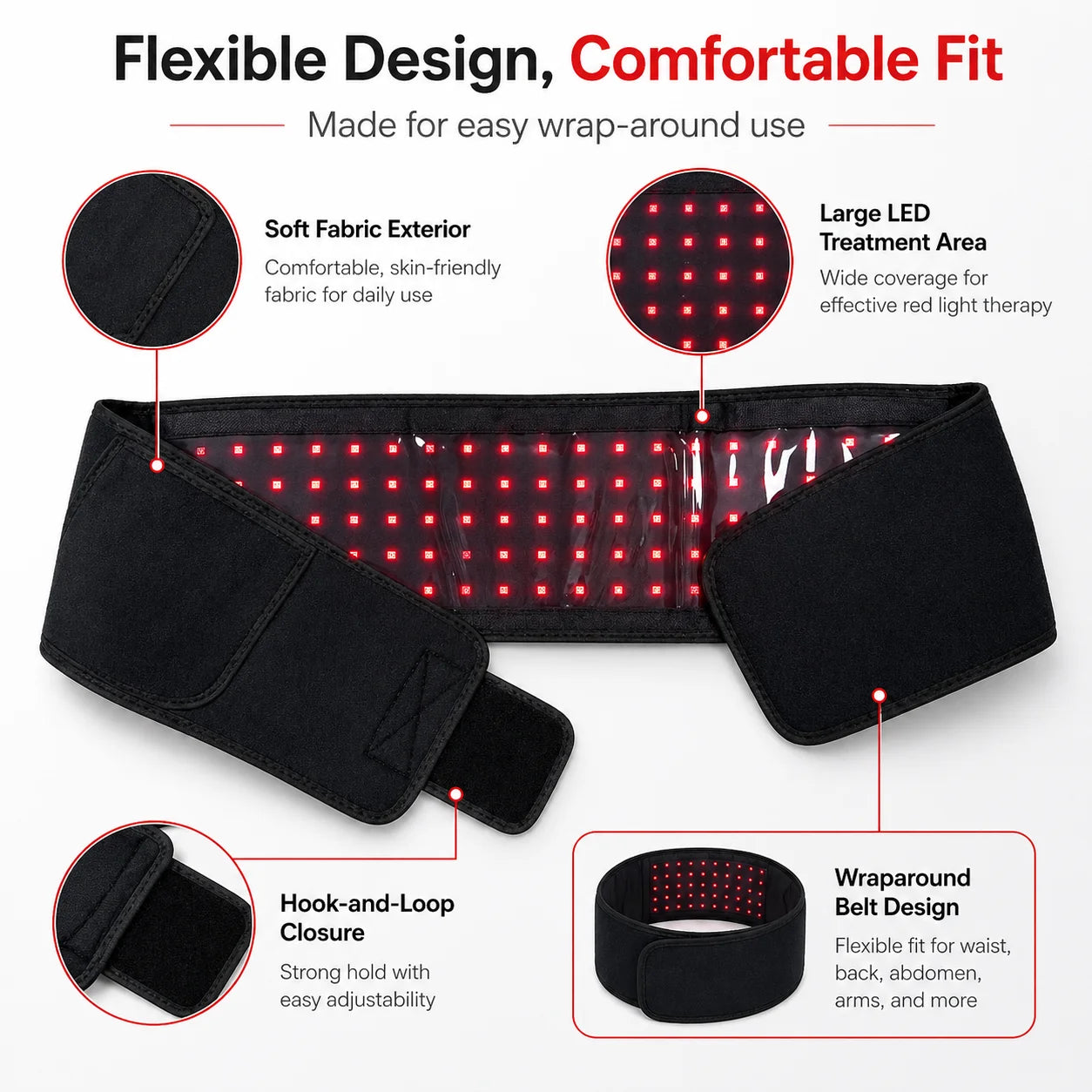 Infrared Light Therapy Belt 660nm 850nm for Body Comfort