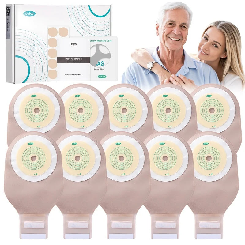 Cofoe Colostomy Bags One Piece Drain Valve Pouch For Adults