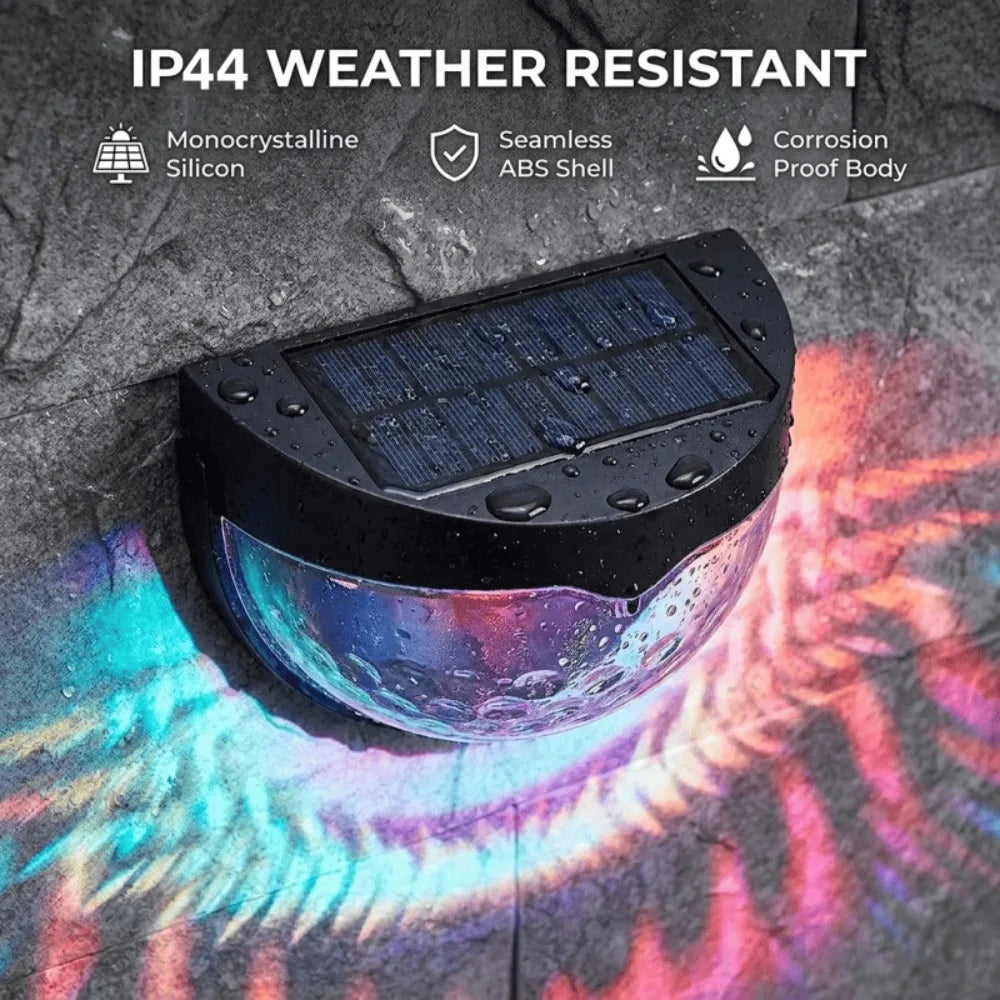 6 Pack Solar Powered RGB Fence And Deck Lights Waterproof