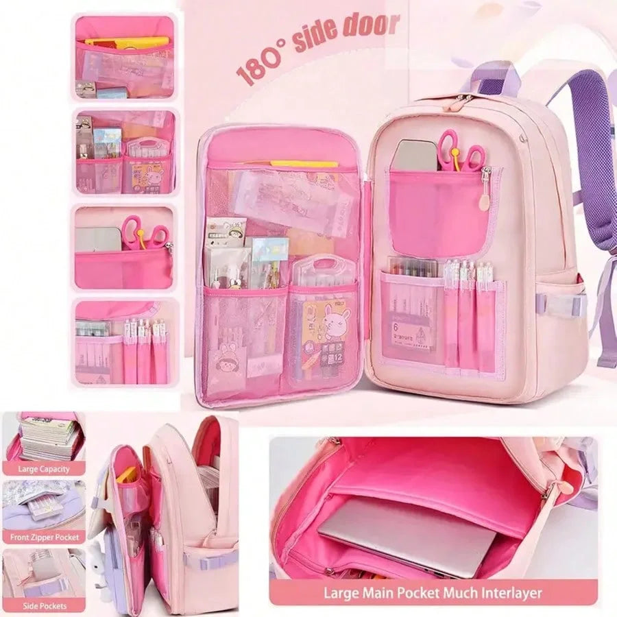 Lightweight Student Backpack With Multiple Pockets And Reflective Strips