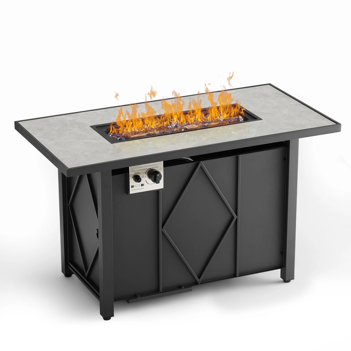 JHK Outdoor Propane Fire Pit Table For Patio Backyard Garden