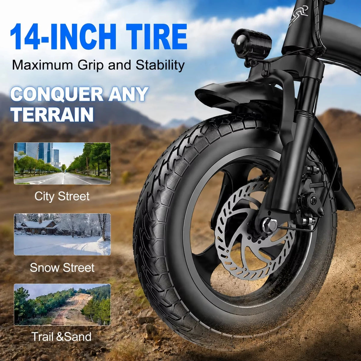 Foldable Electric Commuter Bike With Powerful Motor And Front Basket