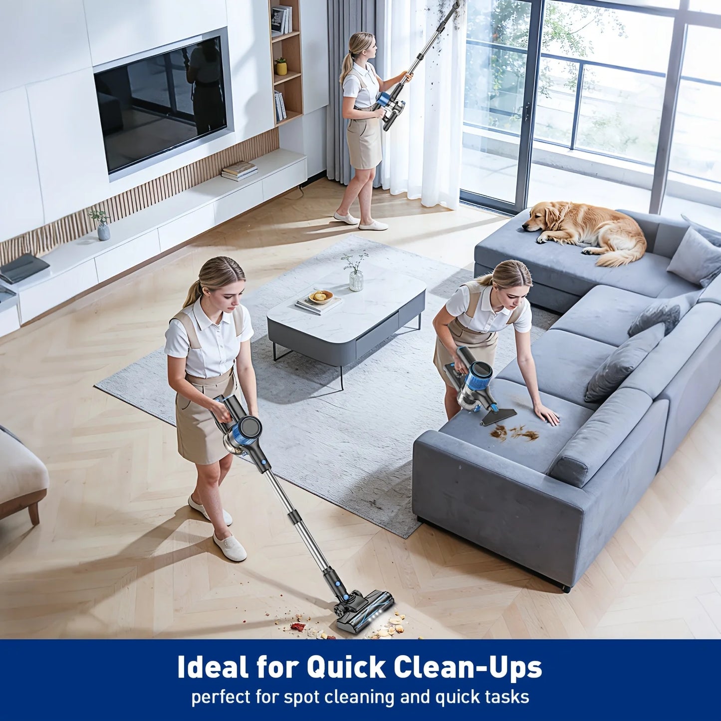 SUXIANGVAC Cordless Vacuum Cleaner 55KPa 45Min Runtime 8 In 1