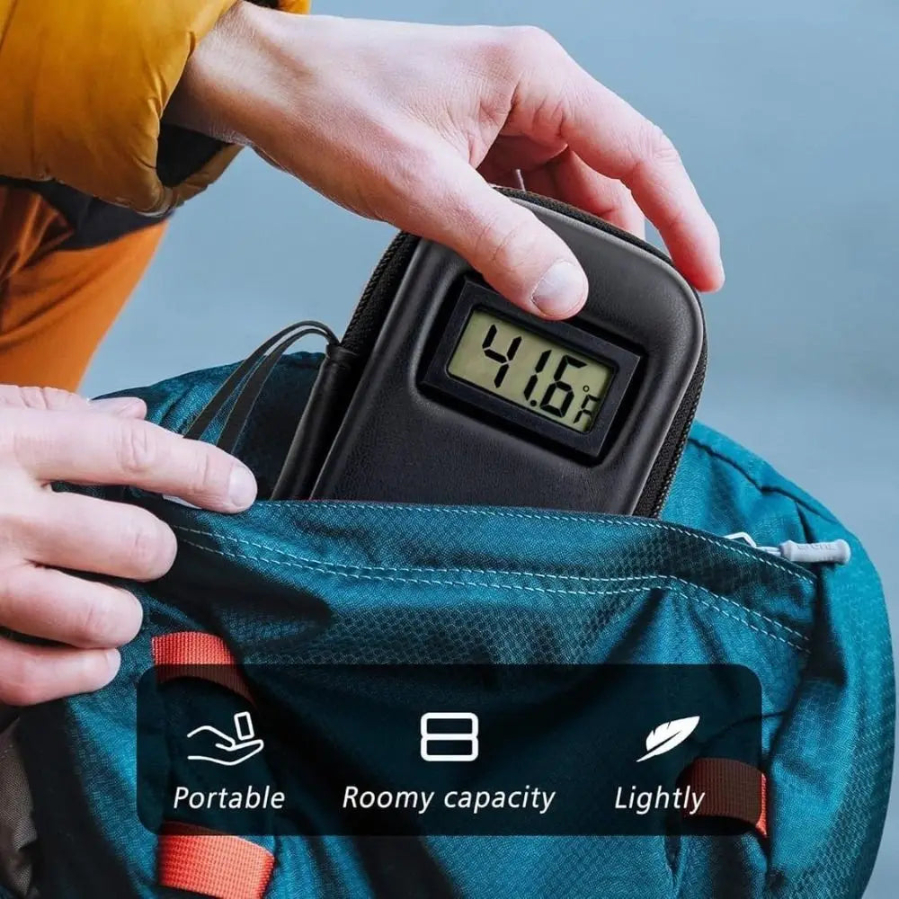 ISKYBOB Waterproof Insulin Cooler Travel Case With Thermometer Display